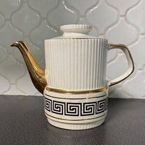 Vintage Gibson Staffordshire White and Gold Teapot